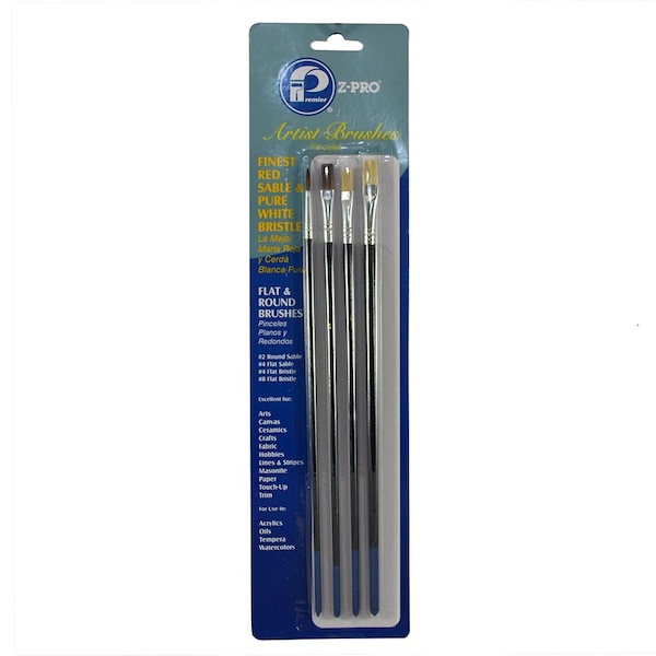 Premier 4 Pc Zpro Sbl/Brst Art Brsh AR10104 - main